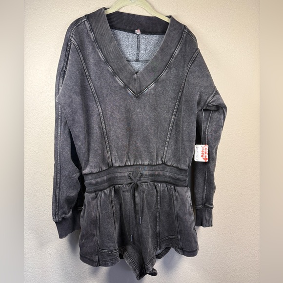 Free People FP Movement NWT Intercept Romper Black Washed Black Small - Picture 2 of 12